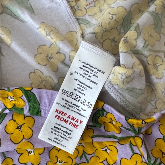 Mini Rodini Alpine Flower Kids Purple and Yellow Leggings Size 8-9 Y - Picture 6 of 6